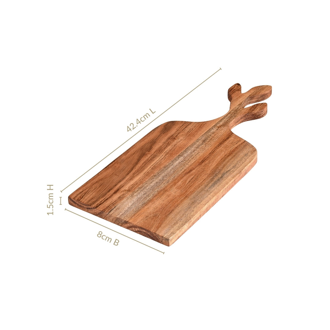 Leaf Handle Acacia Serving And Chopping Board 42x8cm Nestasia