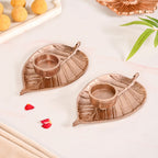Luxe Metal Leaf Tealight And Incense Holder Set Of 2 In Festive Gift Box Nestasia