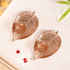 Luxe Metal Leaf Tealight And Incense Holder Set Of 2 In Festive Gift Box Nestasia