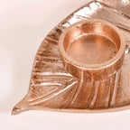 Luxe Metal Leaf Tealight And Incense Holder Set Of 2 In Festive Gift Box Nestasia