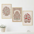 Floral Madhubani Art Paintings, Painting For Wall Living Room, Set of 3 AXIII-45-MDB ArtX
