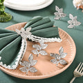 Leaf Pure Brass Napkin Ring Set Of 6 Silver Nestasia