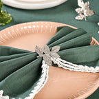 Leaf Pure Brass Napkin Ring Set Of 6 Silver Nestasia