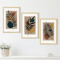 Leaf Abstract Art Paintings, Painting For Wall Living Room, Set of 3 AXIII-29-LEF ArtX