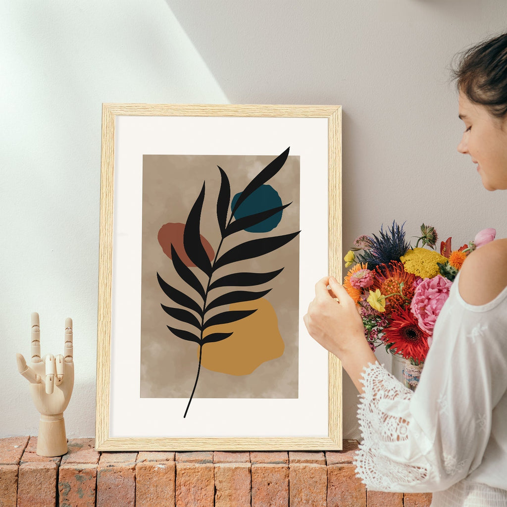 Leaf Abstract Art Paintings, Painting For Wall Living Room, Set of 3 AXIII-29-LEF ArtX