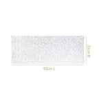 Modern Laser Cut Style Silver Table Runner Silver 92x35cm Nestasia