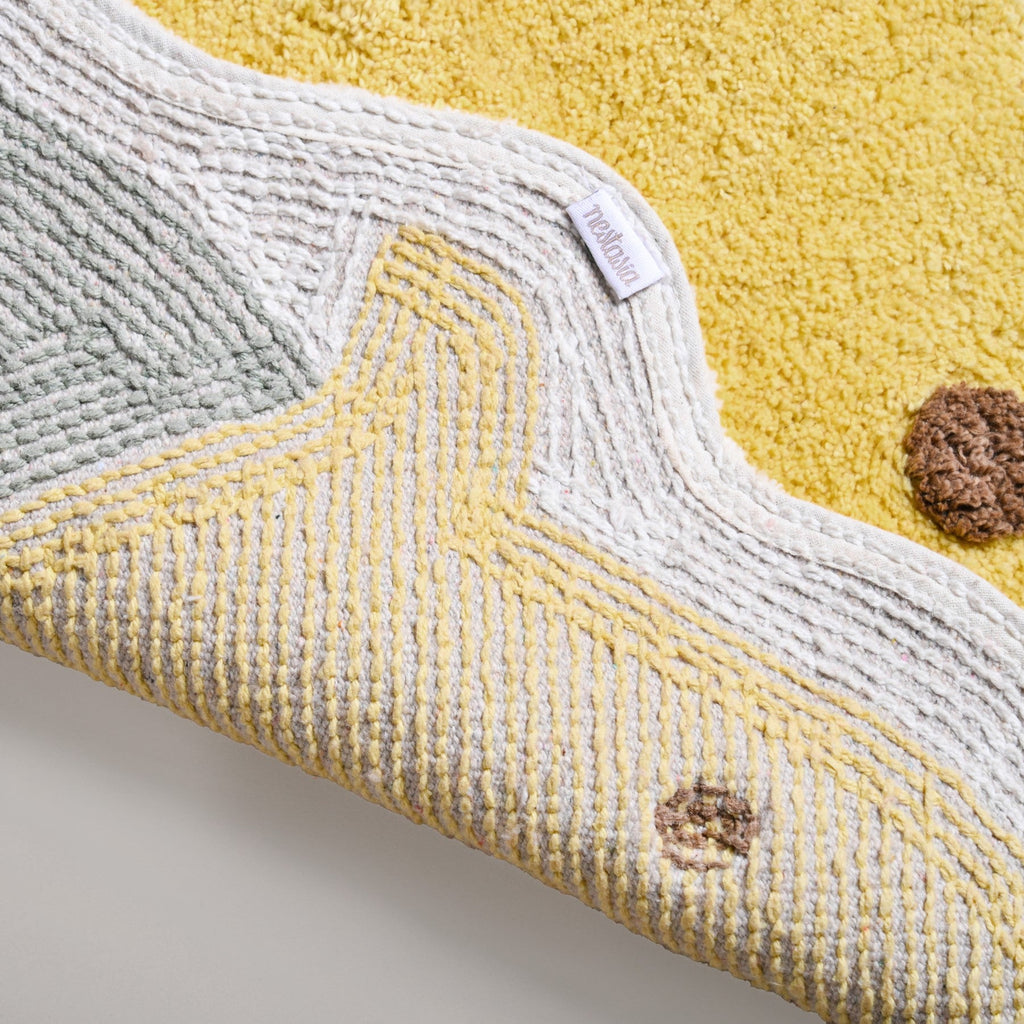 Anti Slip Lemon Cotton Floor Mat 76x56cm Nestasia