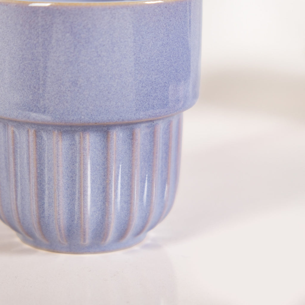Snugsy Lilac Stackable Ceramic Cup Set Of 4 280ml Nestasia