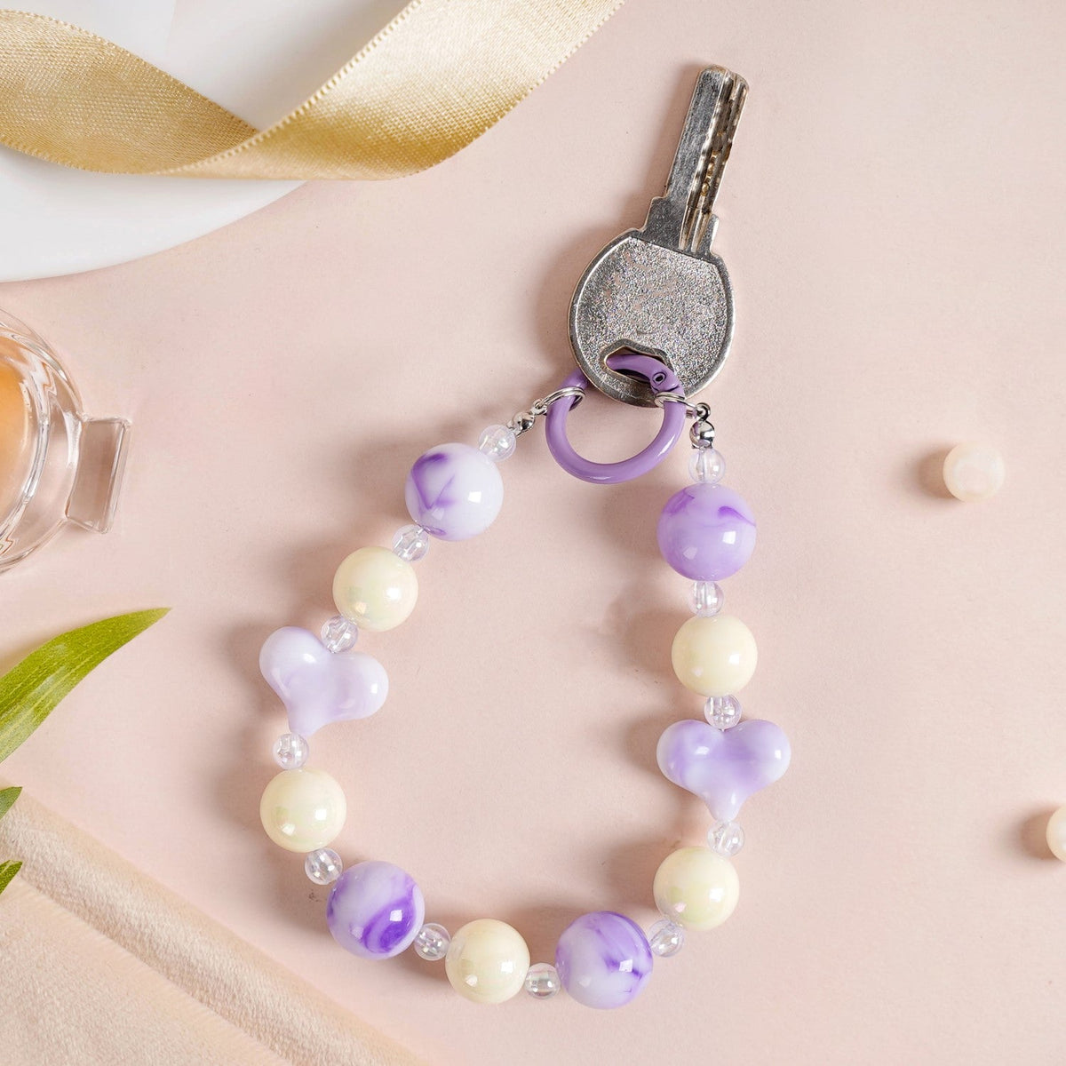 Lilac Love Charm Keychain Nestasia