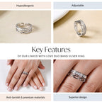 Linked With Love Duo Band Silver Ring Nestasia