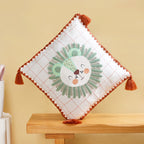 Lion Embroidered Cotton Kids Cushion Cover 42x42cm Nestasia