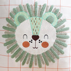 Lion Embroidered Cotton Kids Cushion Cover 42x42cm Nestasia