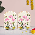 Lippan Wall Tealight Candle Holder With Mirror Work Set Of 2 Nestasia