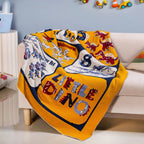 Dinosaur One To Ten Counting Knitted Kids Cotton Throw Blanket 159x124cm Nestasia
