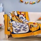 Dinosaur One To Ten Counting Knitted Kids Cotton Throw Blanket 159x124cm Nestasia