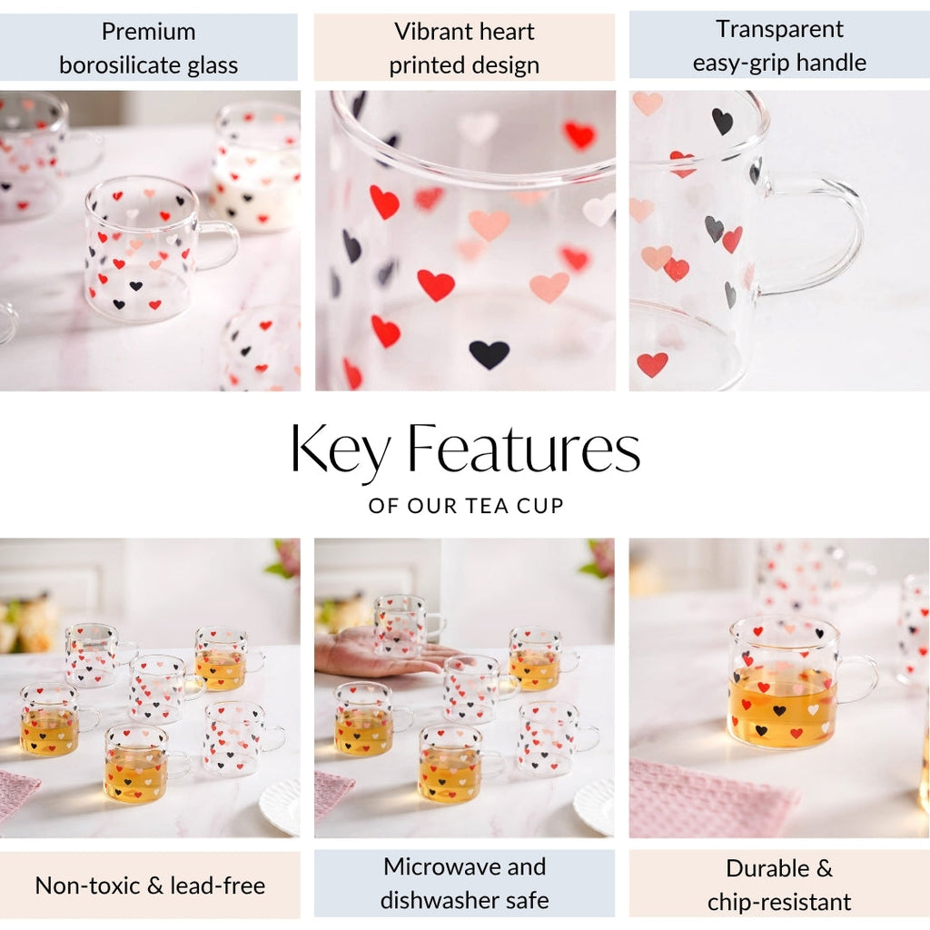Little Hearts Cup Set Of 6 120ml Nestasia
