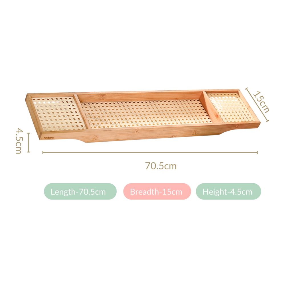 Bathtub Tray With Waterproof Mesh Nestasia