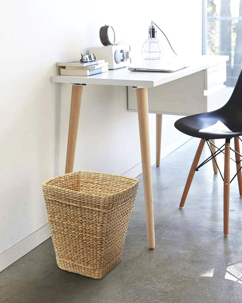 Handmade Seagrass Wastebasket for Living Room, Kitchen, and Study Spaces
