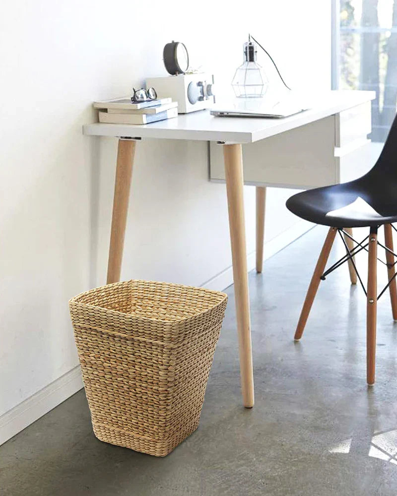 Handwoven Seagrass Dustbin for Bedroom, Bathroom, and Office Storage