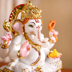 Lord Ganesha On Lotus Idol 17x12cm Nestasia