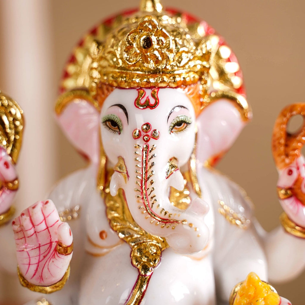 Lord Ganesha On Lotus Idol 17x12cm Nestasia