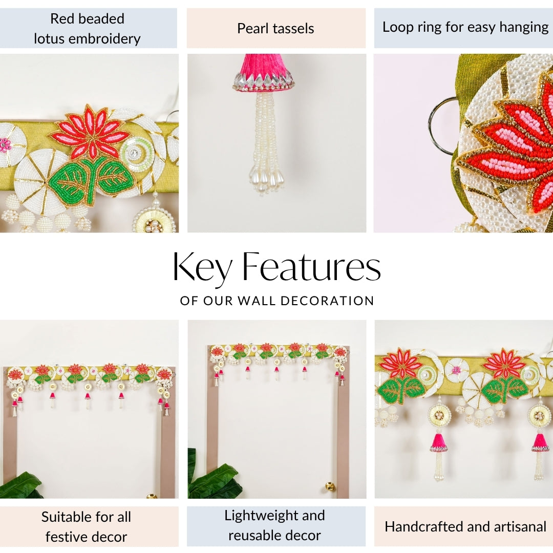 Lotus Pearl Toran For Door Nestasia