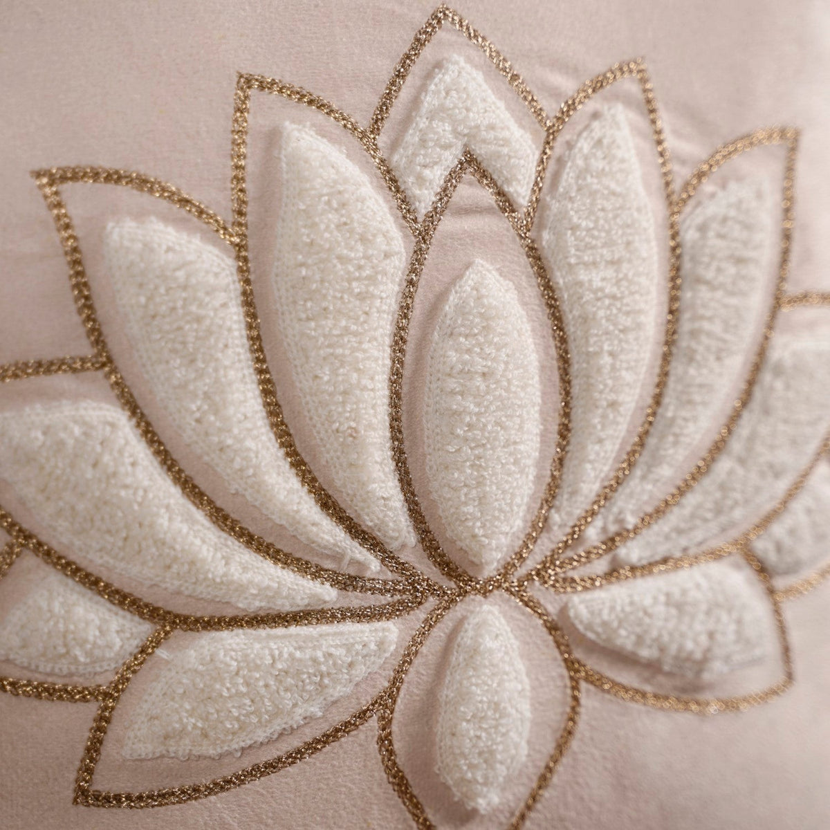 Lotus Embroidered Cushion Cover 40x40cm Nestasia