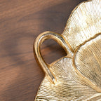 Lotus Leaf Metal Tray In Gold Nestasia