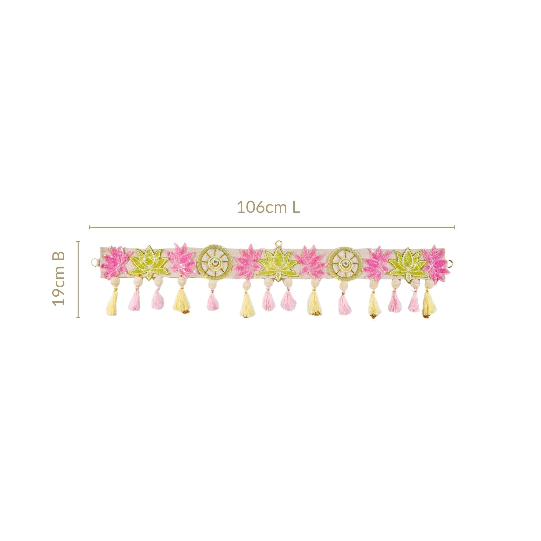Lotus Threadwork Toran With Beads And Tassels Nestasia