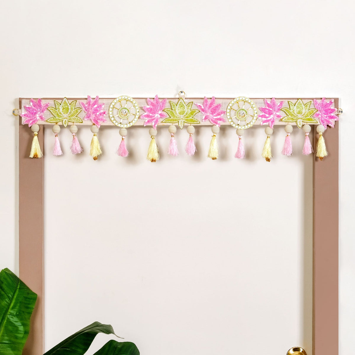 Lotus Threadwork Toran With Beads And Tassels Nestasia