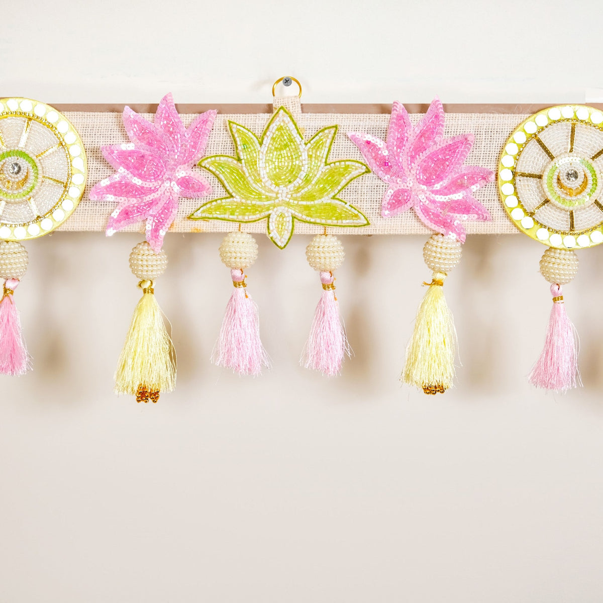 Lotus Threadwork Toran With Beads And Tassels Nestasia