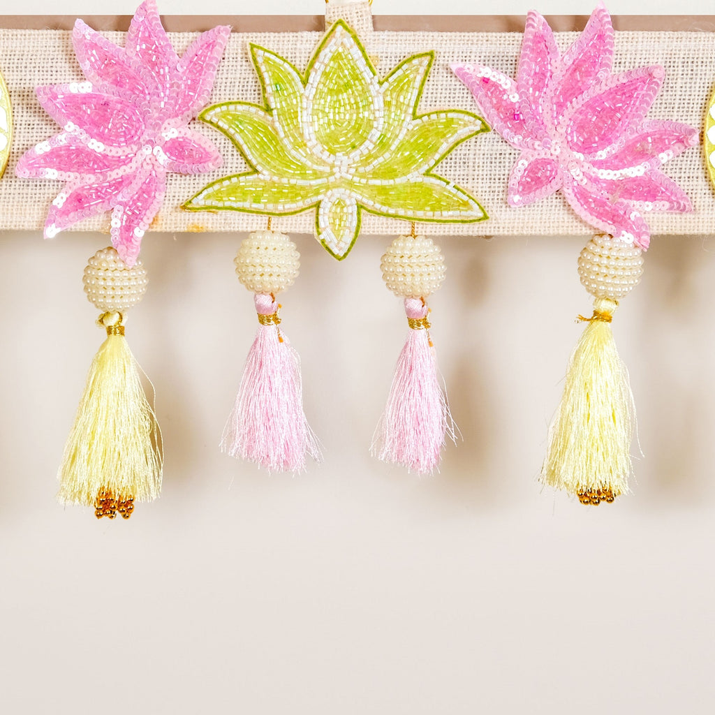 Lotus Threadwork Toran With Beads And Tassels Nestasia