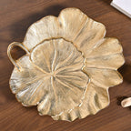 Lotus Leaf Metal Tray In Gold Nestasia