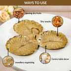 Lotus Leaf Trio Platter Gold Nestasia