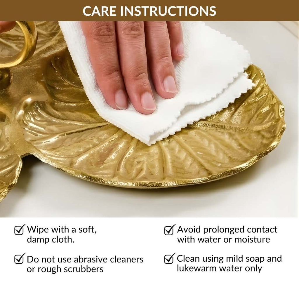 Lotus Leaf Trio Platter Gold Nestasia