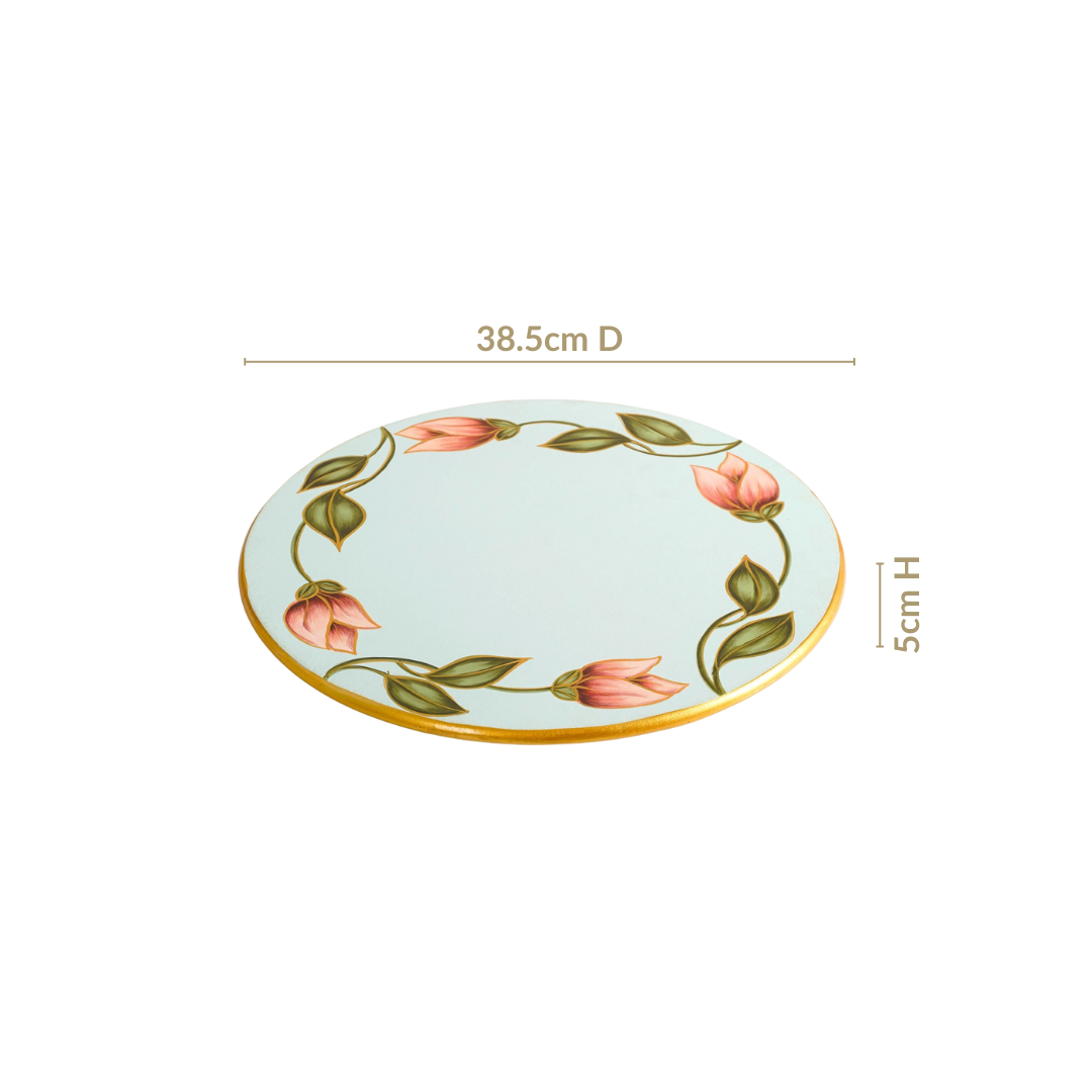 Lotus Royale Hand Painted Lazy Susan 15inch Nestasia