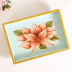 Lotus Royale Hand Painted Rectangular Mango Wood Tray Nestasia