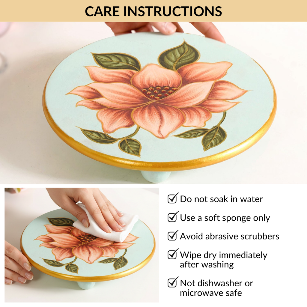 Lotus Royale Round Hand Painted Trivet Nestasia