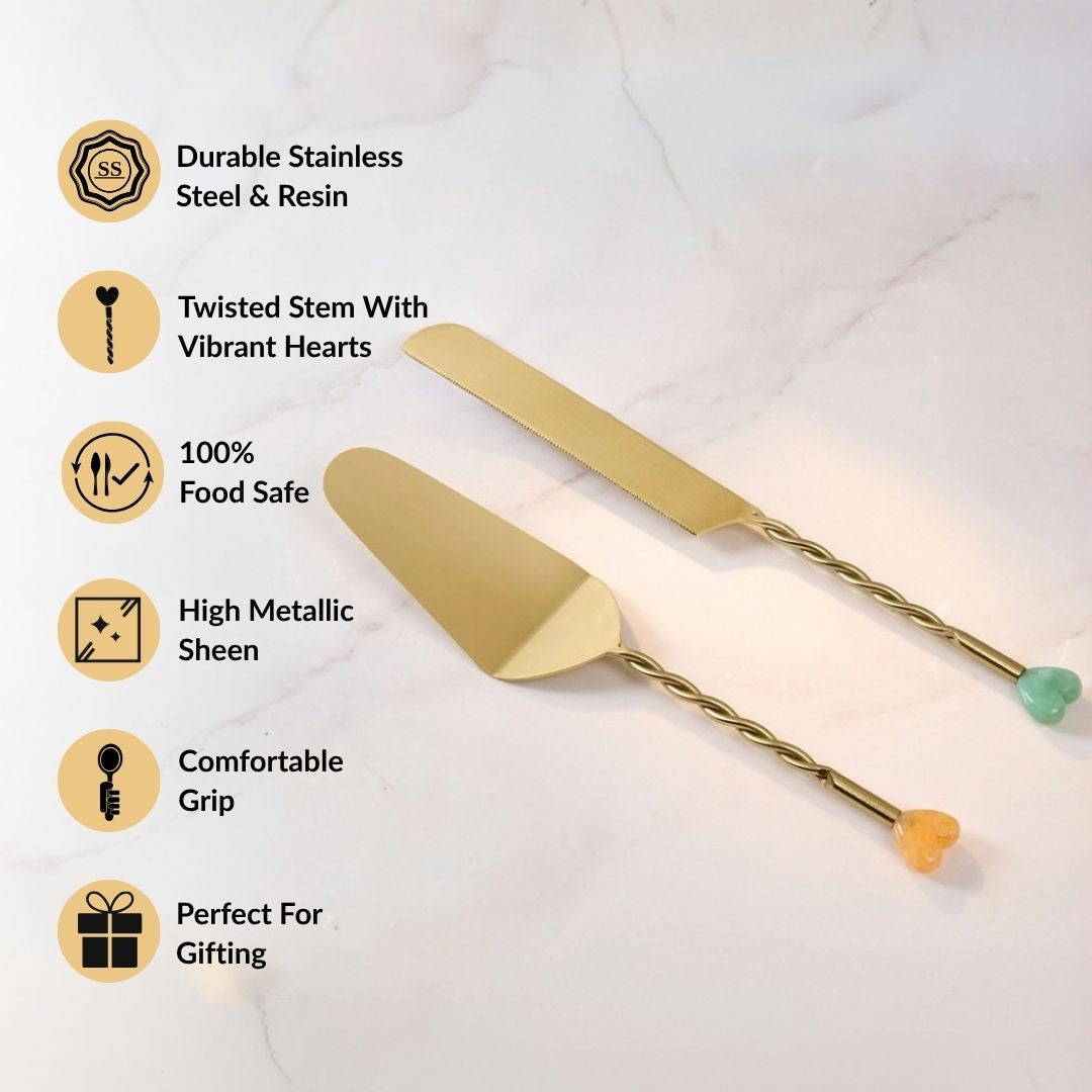 Love At First Slice Cake Knife And Server Set Of 2 Nestasia