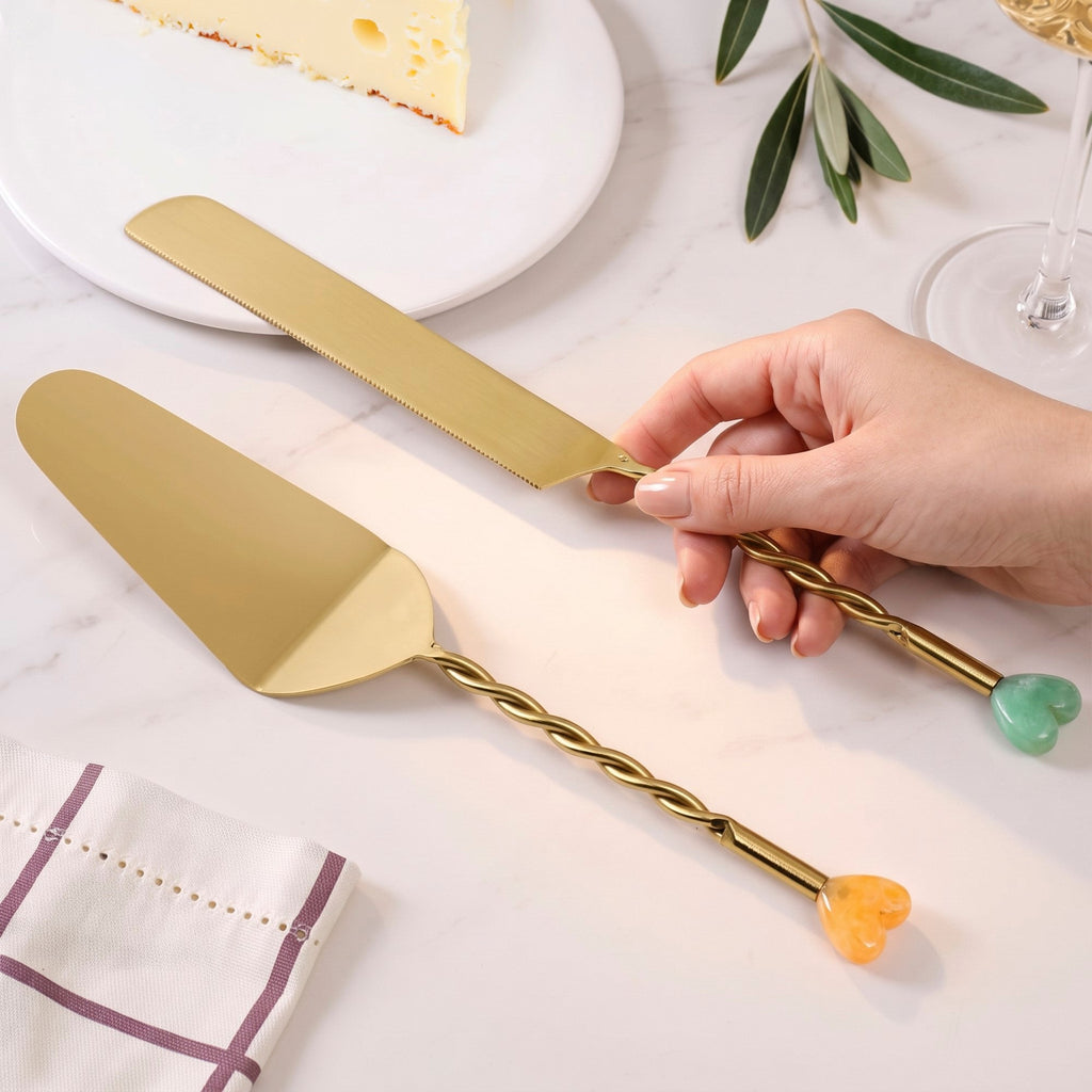 Love At First Slice Cake Knife And Server Set Of 2 Nestasia