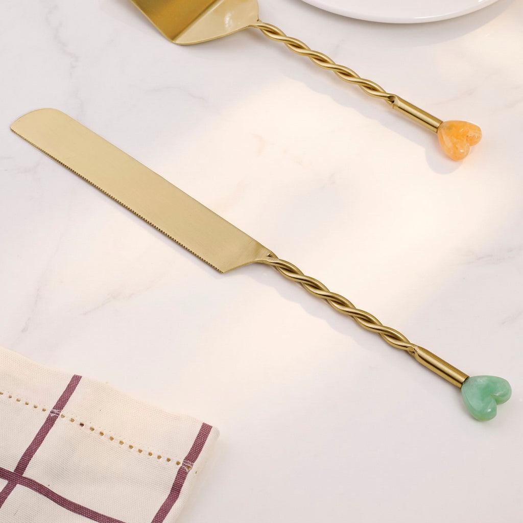 Love At First Slice Cake Knife And Server Set Of 2 Nestasia