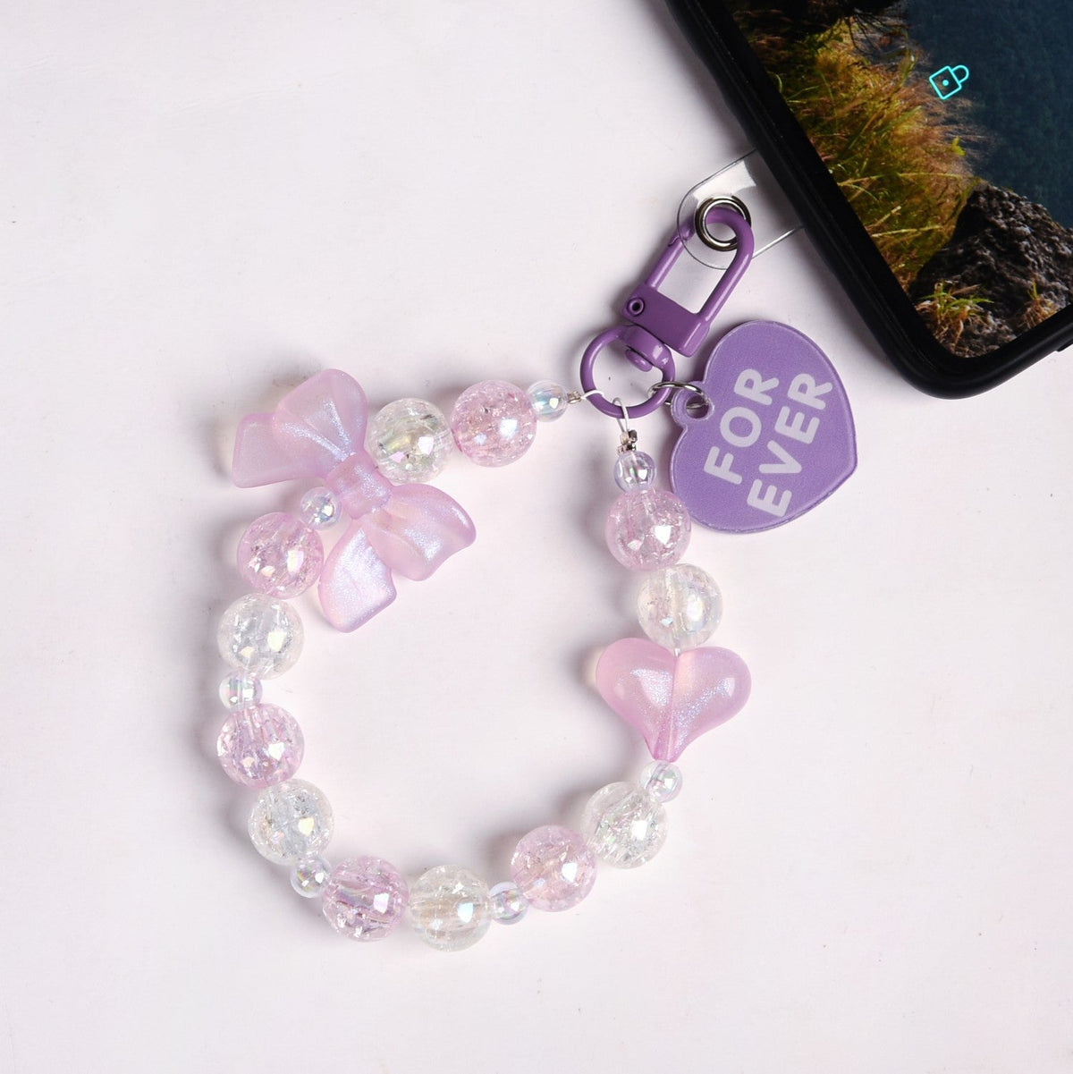 Love Forever Lavender Charm Keychain Nestasia