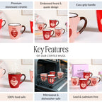 Love Note XO Ceramic Mug Set Of 4 210ml Nestasia