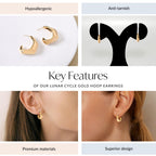 Lunar Cycle Gold Hoop Earrings Nestasia