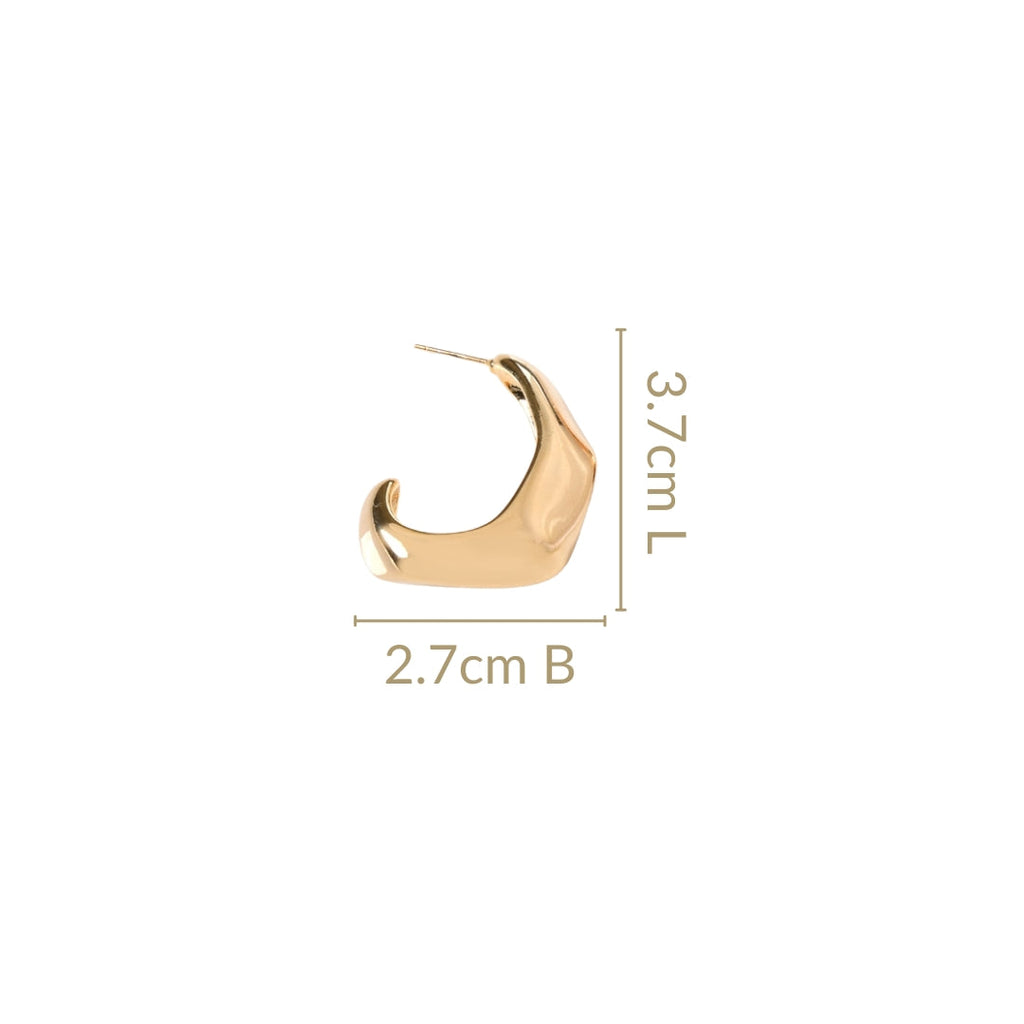 Lunar Cycle Gold Hoop Earrings Nestasia