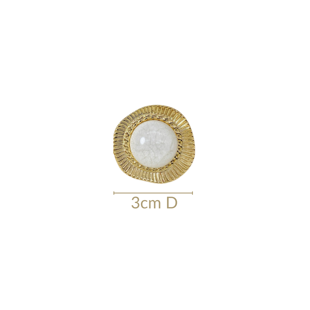 Lunar Glow Gold And White Studs Nestasia