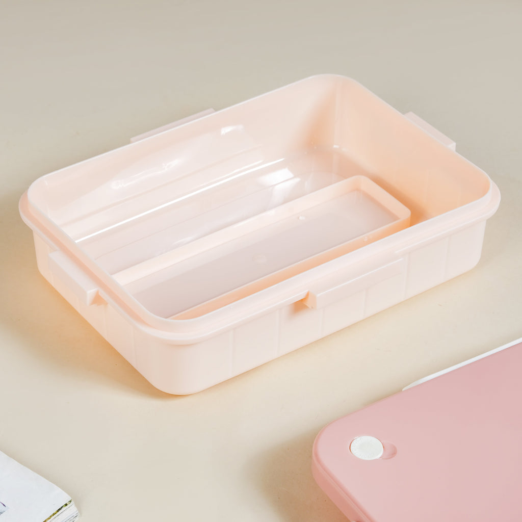 Lunch Box With 4 Compartments Pink 900ml Nestasia