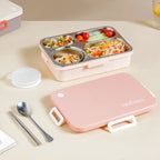 Lunch Box With 4 Compartments Pink 900ml Nestasia