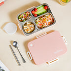 Lunch Box With 4 Compartments Pink 900ml Nestasia
