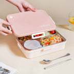 Lunch Box With 4 Compartments Pink 900ml Nestasia